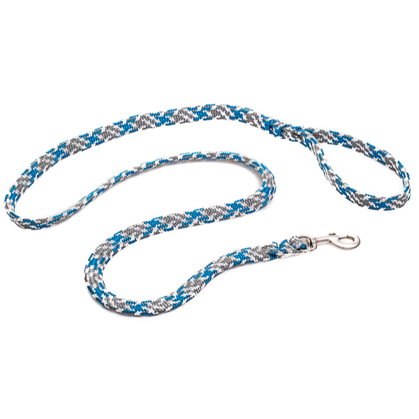 blue and grey rope dog lead
