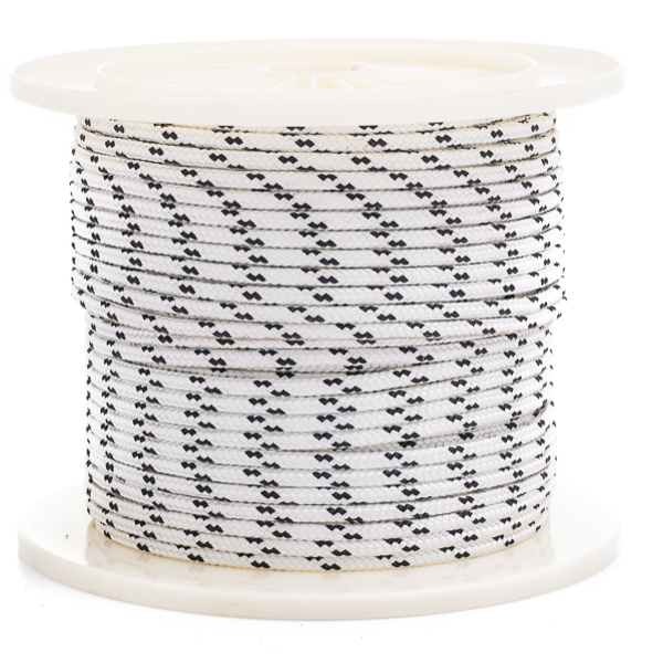 Starter cord white with black flek